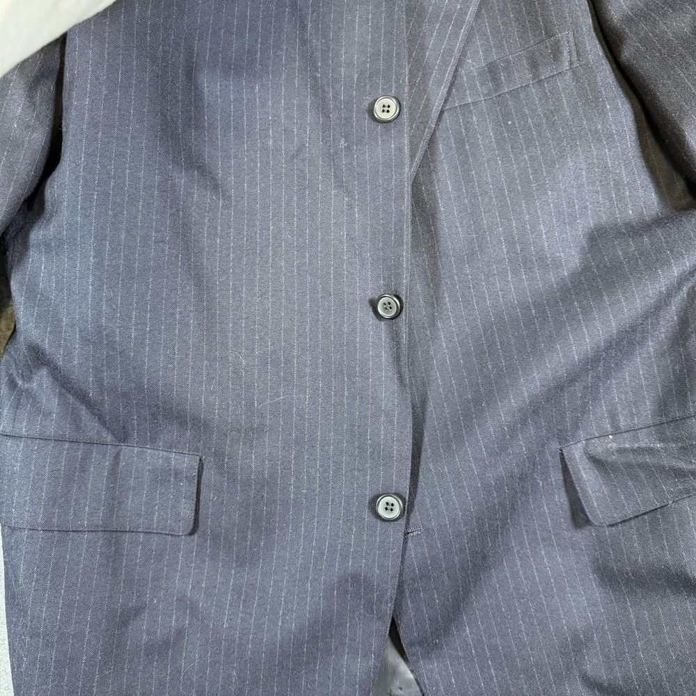 Vintage Brooks Brothers Golden Fleece Suit Jacket Mens 44 Blue Pinstripe Wool - Picture 8 of 13